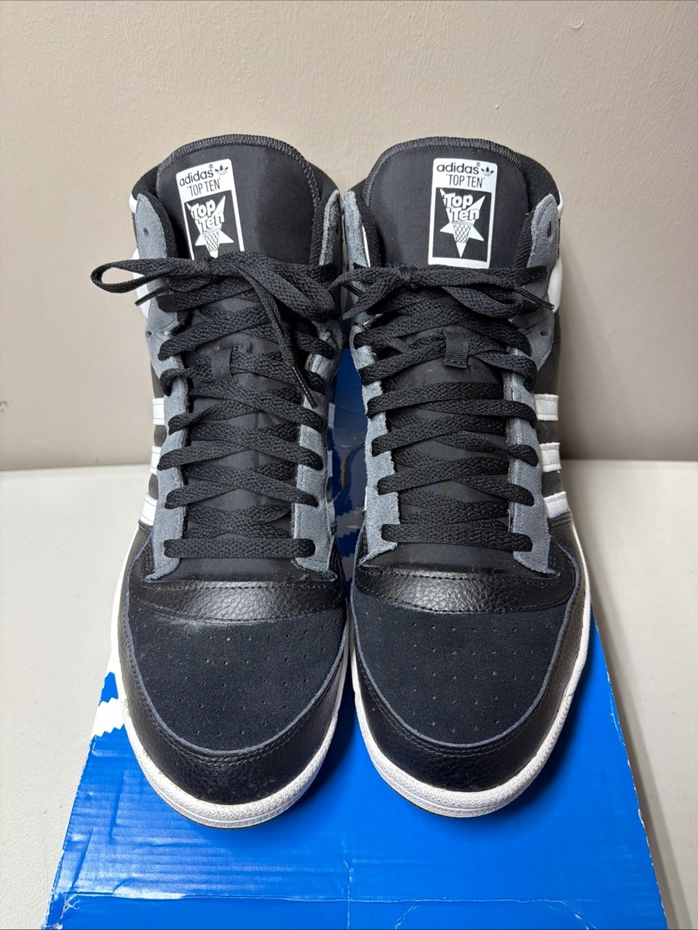 adidas Top Ten Black and Gray High-Top Sneakers